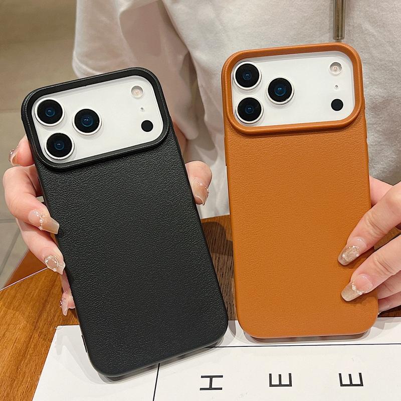 Leather Texture Soft TPU Shockproof Phone Case For iPhone 17 Air 16 15 Pro Max 12 13 14 15 Pro 11 Solid Color Silicone Cover Fundas