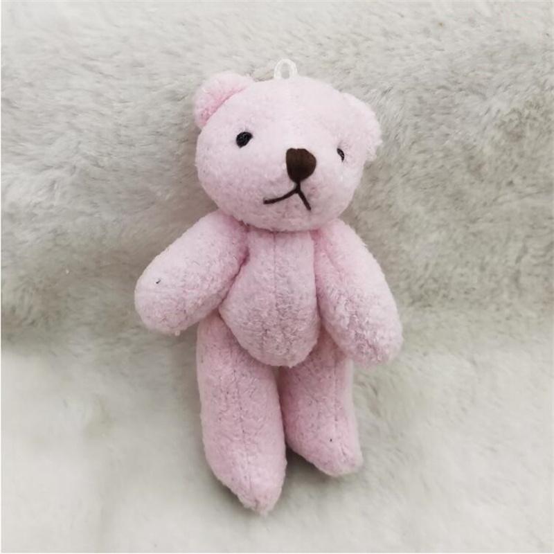 12CM Pearl Plush Joint Bear Plush Toy Hat  Gloves Scarf Accessories Bear with Foot Leather Stuffed Pendant Ornaments