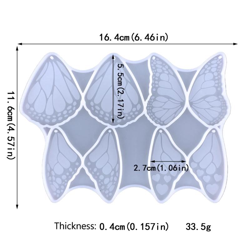 Resin Jewelry Molds Earring Silicone Molds Butterfly-Wing Epoxy Resin Casting Molds with Hole for DIY Pendant,Keychains
