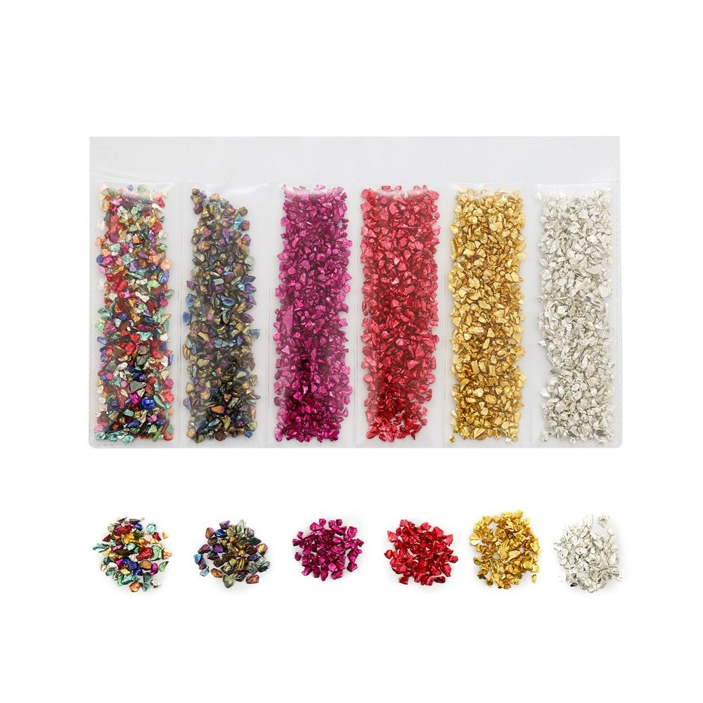 1 Set Multi-Color Mixing Nail Art Crushed Glass Stones Irregular Decoration for DIY Epoxy Resin Siliocne Mold Fillings Material