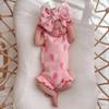 Autumn Heart Jacquard Ruffle Strap Sweater Romper for Baby Girls