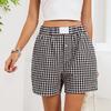 Women's Summer Casual Plaid Pocket Shorts Boxers Beach Pants Shorts