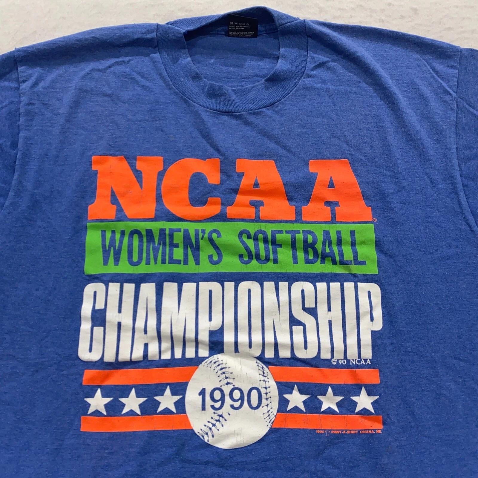 vintage 90s NCAA WOMEN’S SOFTBALL CHAMPIONSHIP 1990 T-Shirt LARGE soft thin S