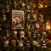 Christmas Countdown Calendar 24 Day Dog Advent Calendar, Cute 2D Flat Chihuahua Hanging Ornaments, Holiday Gift for Lovers Different Acrylic Pendants