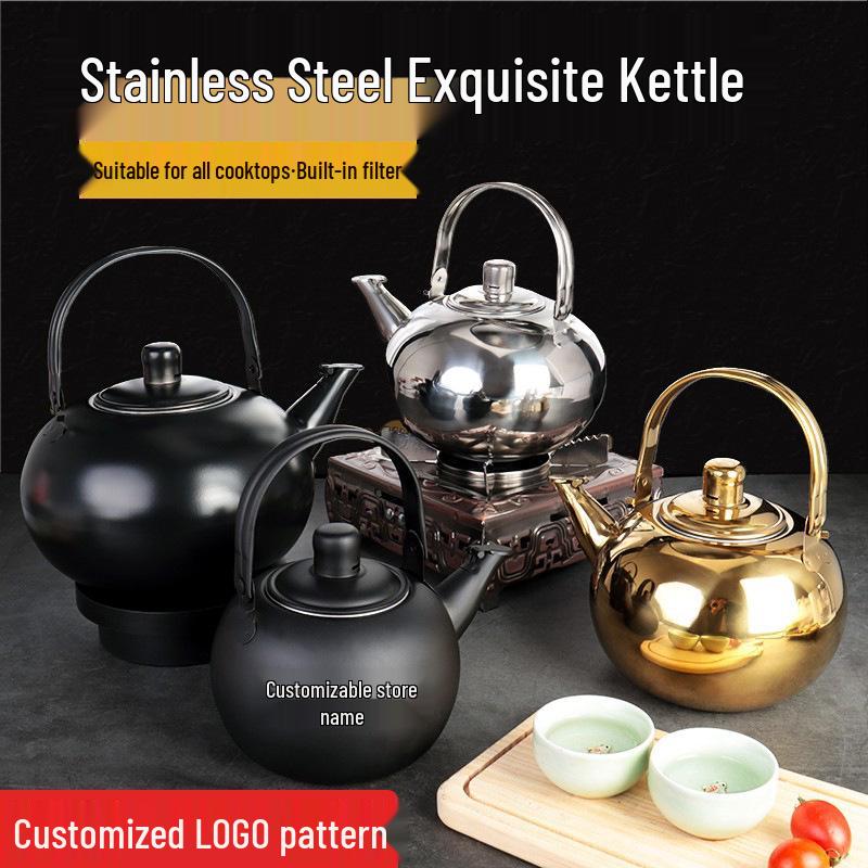 Large Capacity Stainless Steel Teapot - Ideal for Hotels, Restaurants, or Outdoor Use