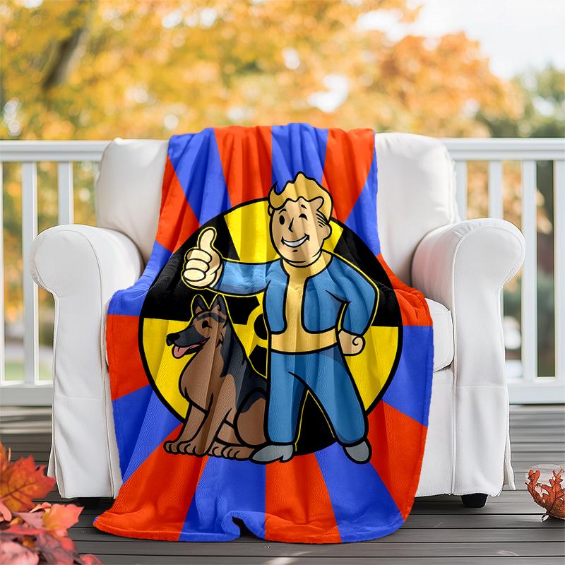 Vault-Tec Flannel Blanket Soft All-Season Throw, Design for Camping, Car Travel, Hiking Sofa, Bed, Office Perfect Gift for Parties