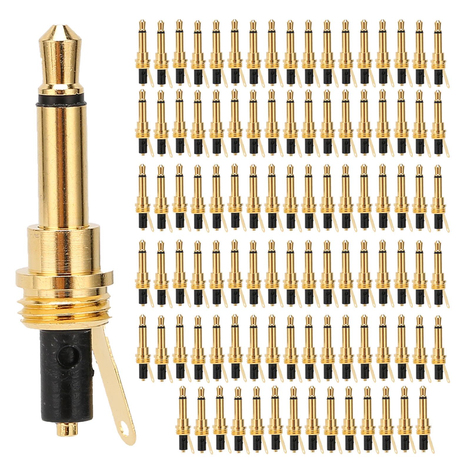 

100Pcs 2‑Pole 3.5mm Mono Headphone Jack Plug Replacement DIY AUX Adapter Repairing