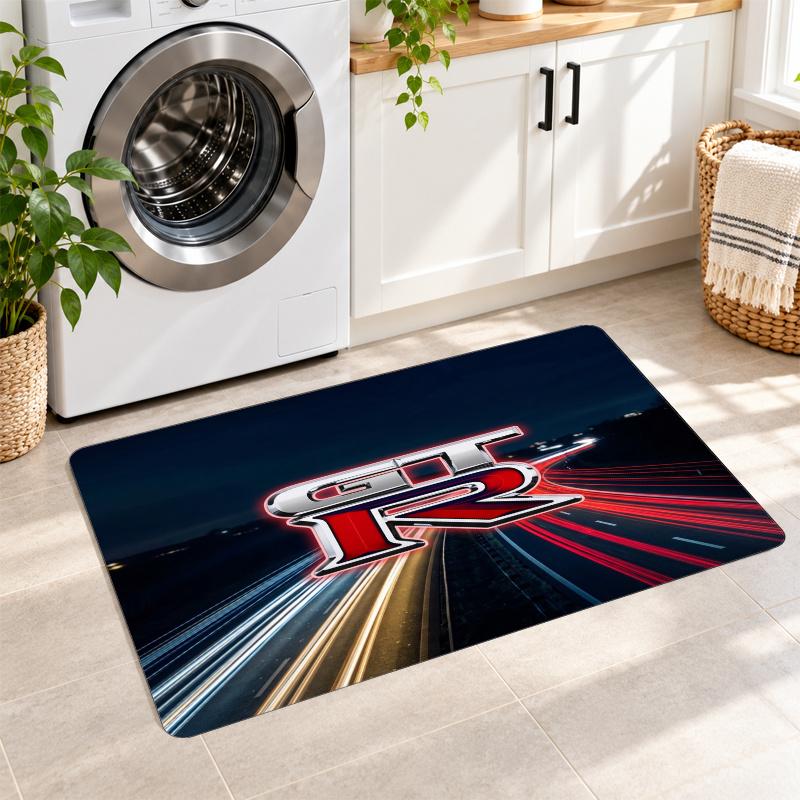 Flannel Kitchen Mat Nissan GT-R Soft Area Rug Non Slip Floor Carpet Home Decoration