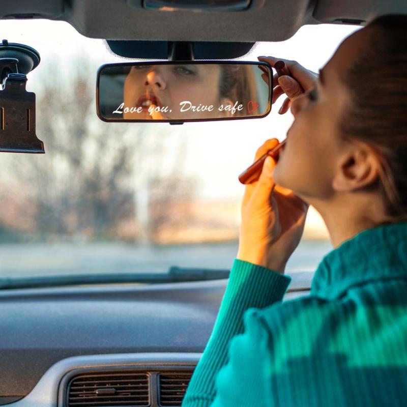 Rear View Mirror Plastic Decal Car Sticker Self Affirmations Love You Drive Safe Decal Easy to Apply Car Sticker Removable