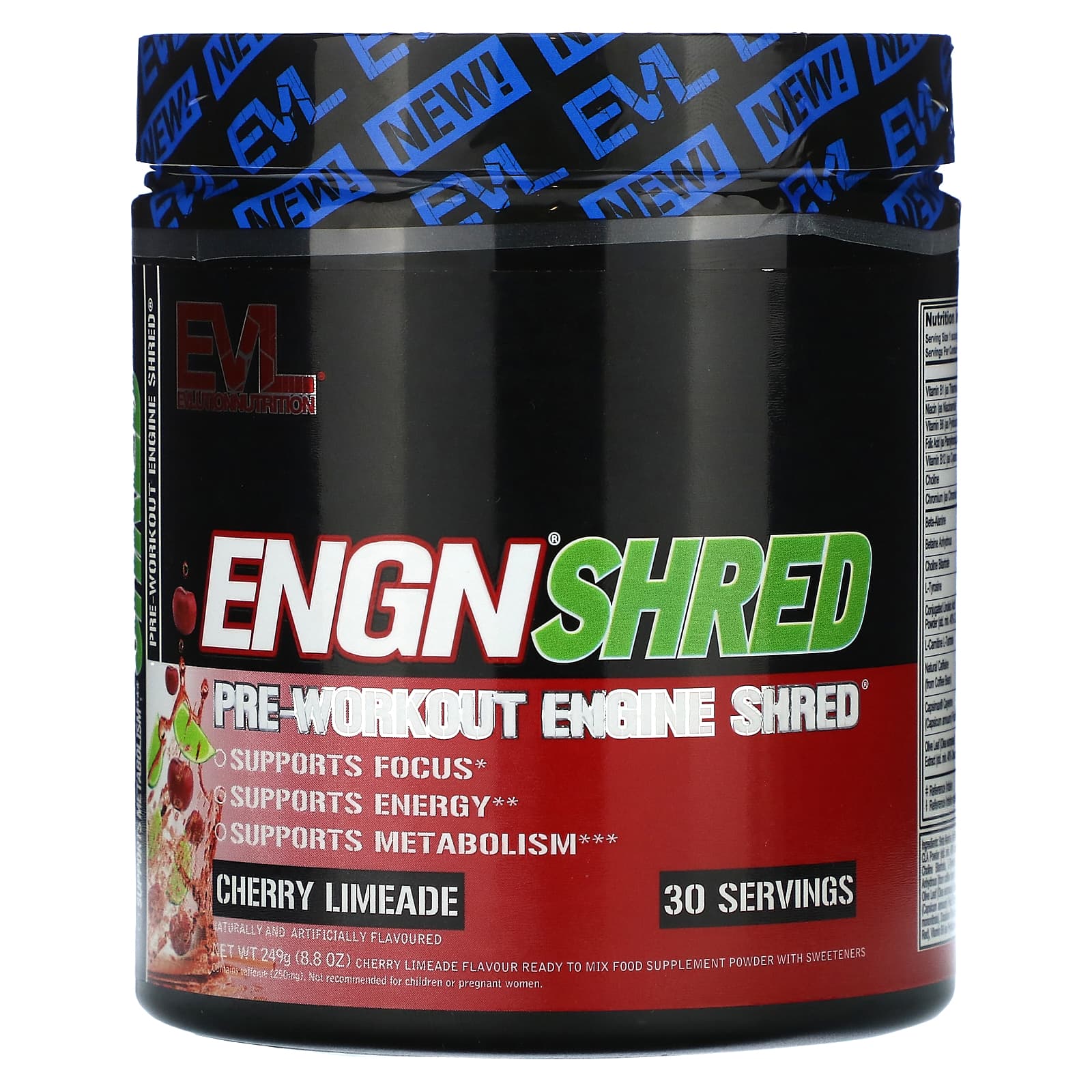 

Engn Shred, Pre-Workout Engine Shred, Cherry Limeade Flavor, 249G(8.8Oz)