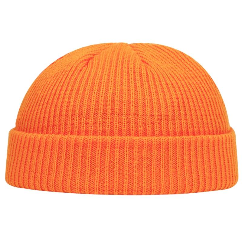 Autumn Winter Melon Cap Men Women Knitted Hat Beanie Skullcap Sailor Caps Cuff Short Brimless Retro Navy Style Hats Casquette