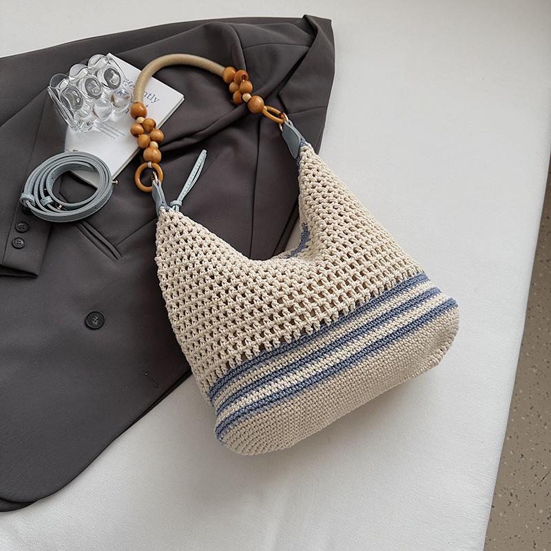 Large capacity woven bag women's summer new versatile shoulder messenger bag seaside vacation wind beach bag