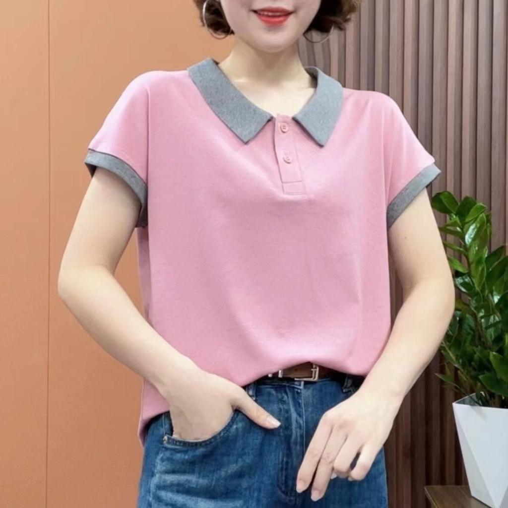 Short-sleeved T-shirt Summer New Casual Top Middle-aged Women's Age-reducing and Thin Bottoming Shirt