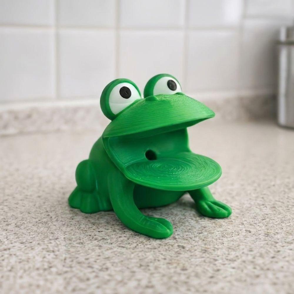 3D tištěný stojan na houbičky ve tvaru žáby, odkapávač na utěrky, mýdlo na koupelnovou desku