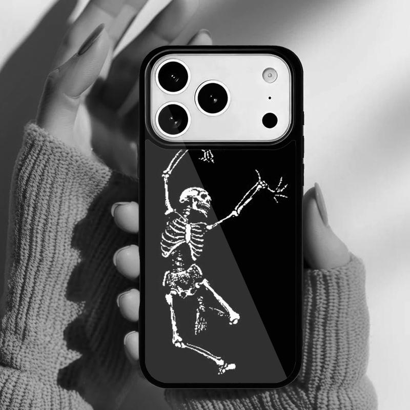 Spooky Skull Funny Dance Skeleton Phone Case for iPhone 17 Air 16e 15 14 13 Pro Max Back Cover for 12 11 Pro Coque