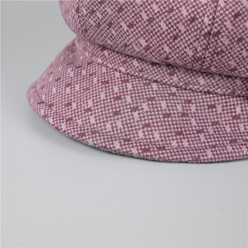 Winter Hat Ladies Beret Mom Plush Woolen Cap Autumn Warm Octagonal Winter Hat