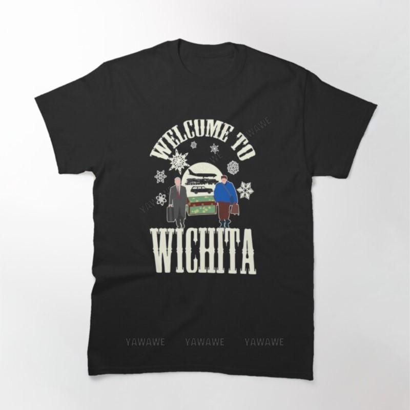 

Cotton teeshirt man fashion t shirts Welcome To Wichita Baseball ¾ Sleeve Printed T Shirt male oneck short sleeve casual tops S