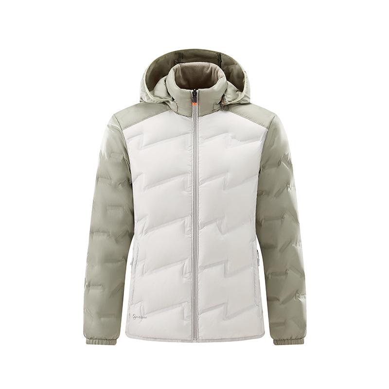 Men's & Women's Thickened Color Block Hooded Down Jacket - Autumn/Winter Outdoor Warm Outerwear