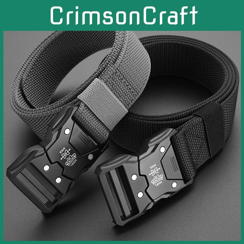 Fashionable Alloy Buckle Men Nylon Woven Waist Belt For Students And Casual Wear