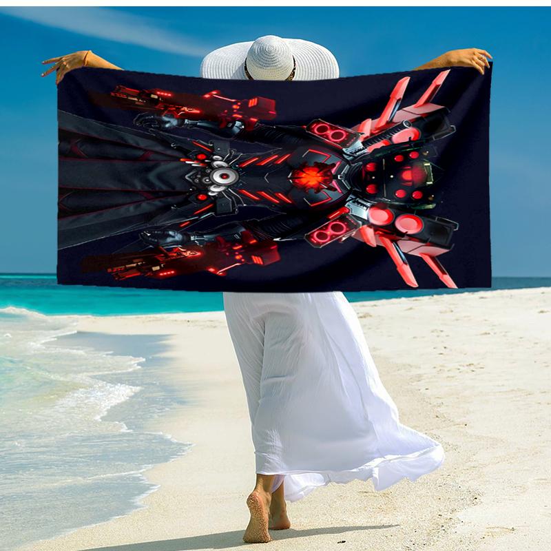 1pc Skibidi Toilet Multiverse1 Beach Towel, Comfortable and Thick, and Swimming/Bath/Picnic/Camping Towel, Suitable for Seaside Beaches