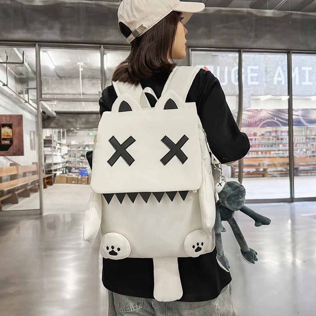 Schoolbag ugly cute cat backpack Korean version of the new schoolbag lightweight large capacity primary school students 3rd to 6th grade students