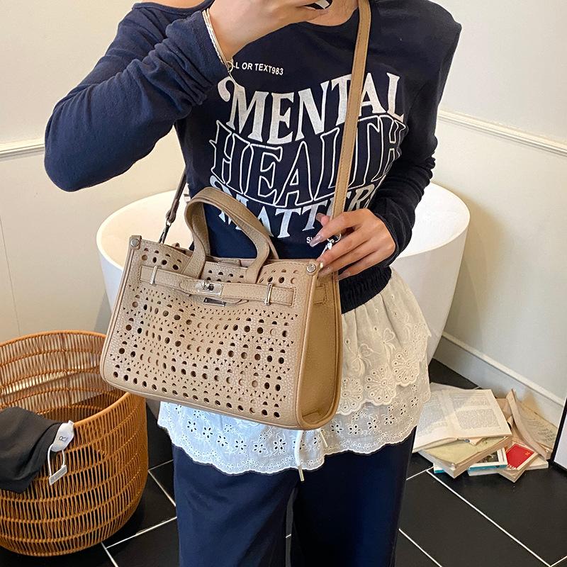 Hohlmode Einfarbig Tragbar Klein Quadratisch Tasche Damen Neu Vielseitig Lässig Schulter Umhängetasche