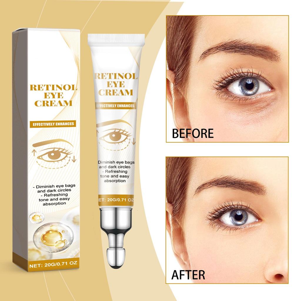Retinol Eye Cream, Retinol -Puffiness Cream Under The Eyes, -Wrinkle Eye Serum, All Skin Types Reduces Puffiness & Dark Circles