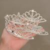 Pearl Rhinestone Crown Hair Comb Flower Crystal Hairpins Gifts Children Tiara Headband  Wedding