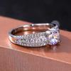 Shiny Inlaid with Artificial Diamonds Women's Eternity Wedding Band Ring Party Jewelry