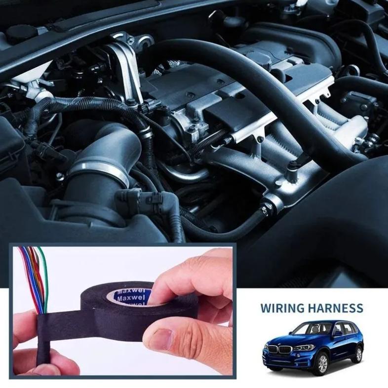 15 Meter Heat-resistant Flame Retardant Tape Coroplast Adhesive Cloth Tape For Car Cable Harness Wiring Loom Protection