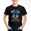 Neues lustiges Sechs Sieben Italienisches Gehirnfäule 67 Nummern Grafikdruck T-Shirt Junge/Mädchen Sommer Kurzarm Kinder Bequemes T-Shirt Top