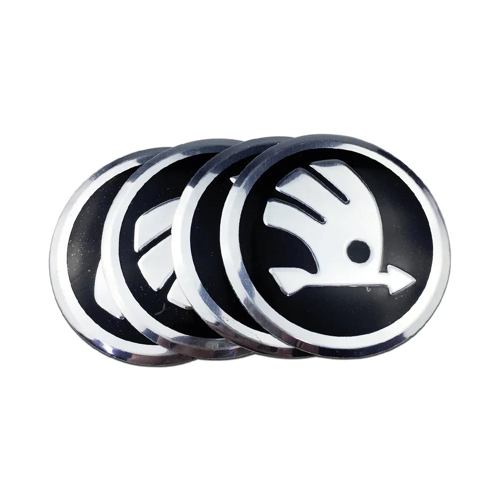 2025 New 4Pcs 56MM Car Wheel Center Hub Sticker for Skoda Octavia A7 Fabia Superb Kamiq Rapid Yeti Citigo Vision Kodiak Auto Acc