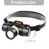Underwater Diving Headlamp with Adjustable Head Mount, Aluminum Beam Light for Snorkeling, Night Fishing and Camping