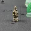 Handmade Brass Buddhism Praying Buddha Hand With Lotus Base DIY Copper Zen Bracelet Beads Desk Decor Mini Hand Pray Figurines
