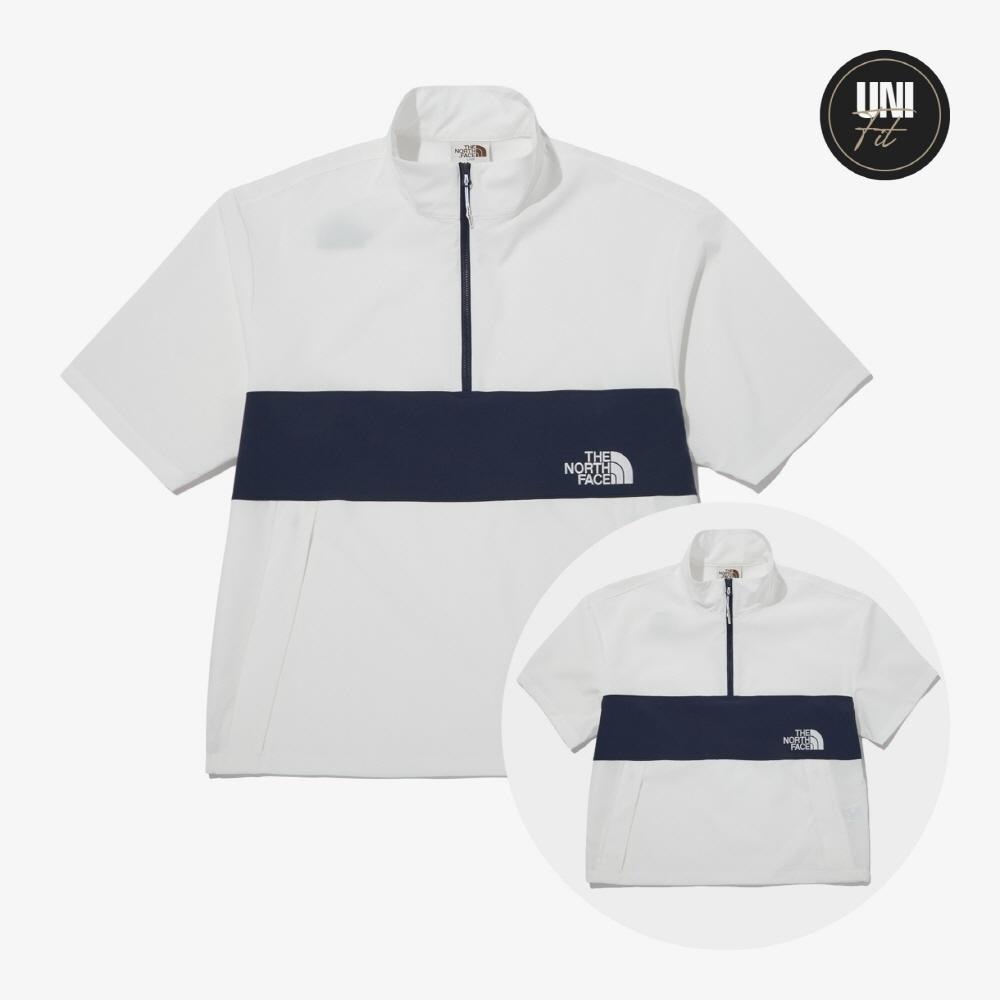 

THE NORTH FACE NT7KP02K Белая этикетка Поле с молнией до половины и короткими рукавами