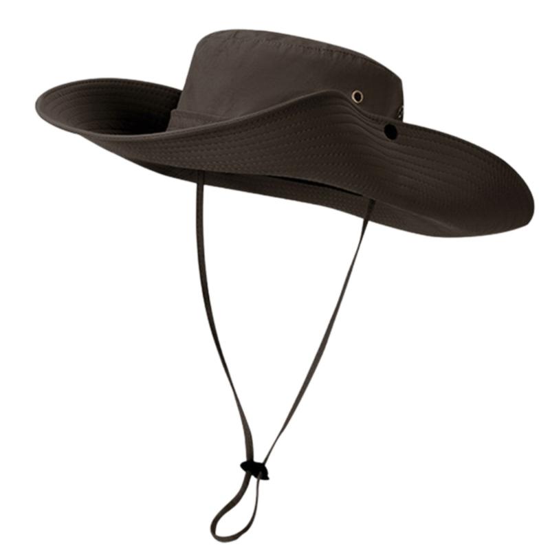 

Packable Outdoor Fisherman Hat Wide Brimmed Unisex Adjustable Chin Rope