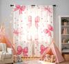 Digital bedruckte Vorhänge mit rosa Pünktchen-Design, Stilvolle Fensterbehänge für Wohnzimmer, Schlafzimmer, Heimdekoration