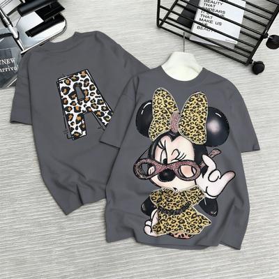 Camiseta Disney Minnie Mouse Mujer Hombre 2026 Verano Manga Corta Camiseta Estampado Anime Streetwear Top Casual Uso Diario Ropa Y2k