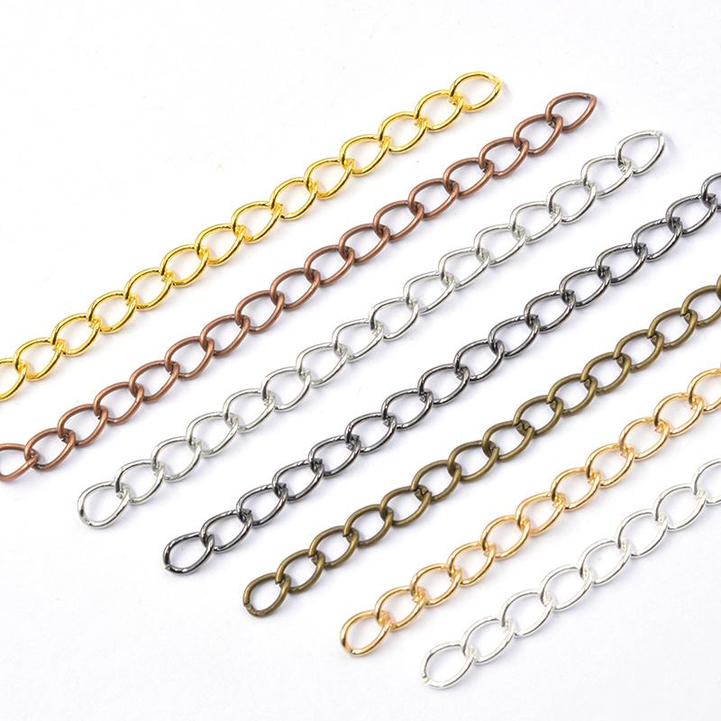 Verlängerungskette Großhandel Halskette Armband Kurze Ketten 5cm 7cm Schwanzkettenverbinder für DIY Schmuckherstellung Zubehör