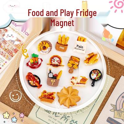 Cartoon Food Toy Fridge Magnet: Cute Resin Decoration with High-Value Simulation for Newbies.
