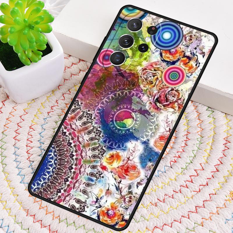 Indian Pattern Mandala Silicone Phone Case For Samsung Galaxy note 10 pro S26 S25 S24 S23 S22 S21 Plus S25Ultra Capa Cover