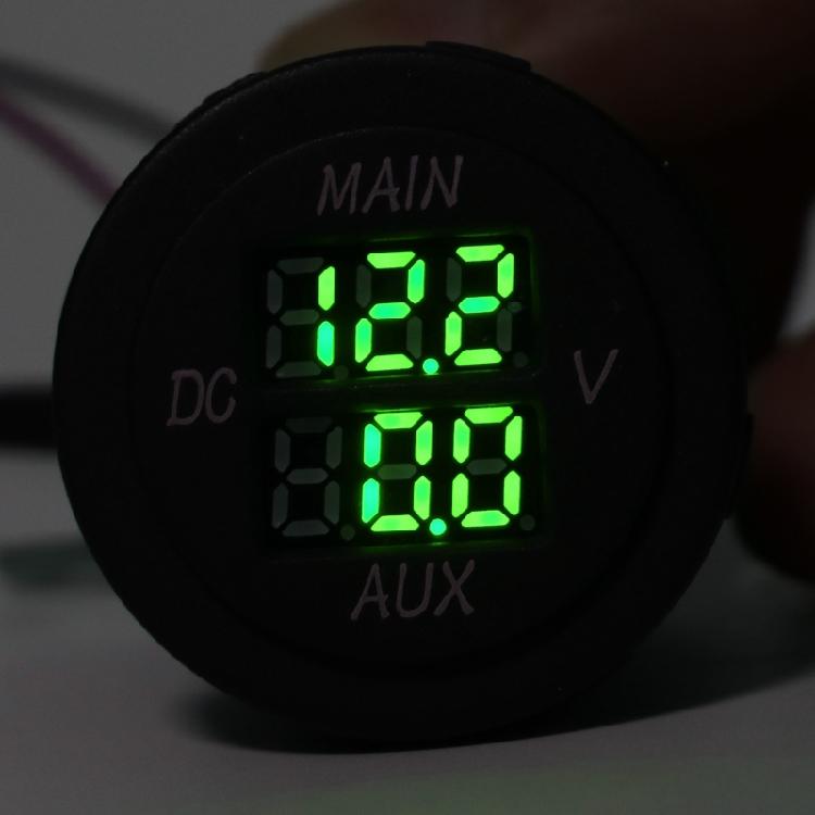 10-60V LED Digital Dual Voltmeter for Car Motocycle Voltage Meter Volt Detector