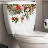 Christmas Toilet Cover Stickers Waterproof Decals Self For Toilet Lid Tank Seat Bathroom Decoration Set Of Six