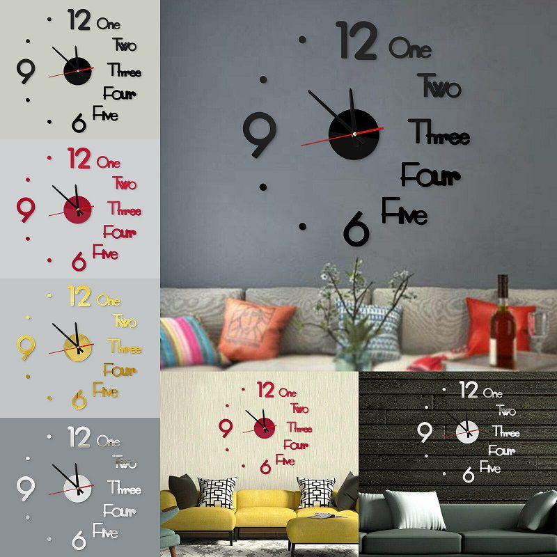 Elegant Large Wall Clock With 3d Stickers And Roman Numerals For Home Decor