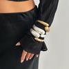 Wind Exaggerated Bracelet Metal Spring Buckle Bracelet Female, Irregular Personality Water Droplet Glossy Wide Bracelet