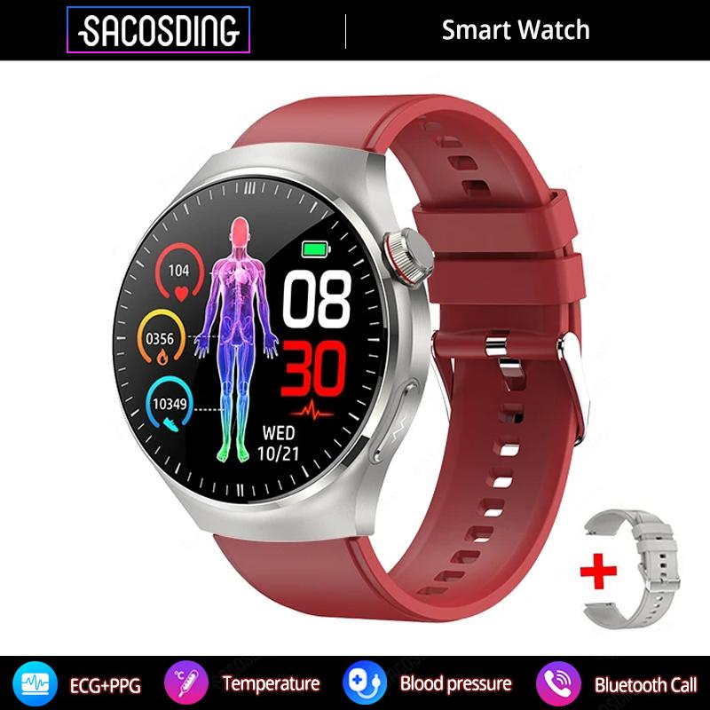 SACOSDING GT4PRO Smart Watch Women Wireless Call ECG+PPG Blood Pressure Health Monitor SOS Sports Fitness Smartwatch For Men