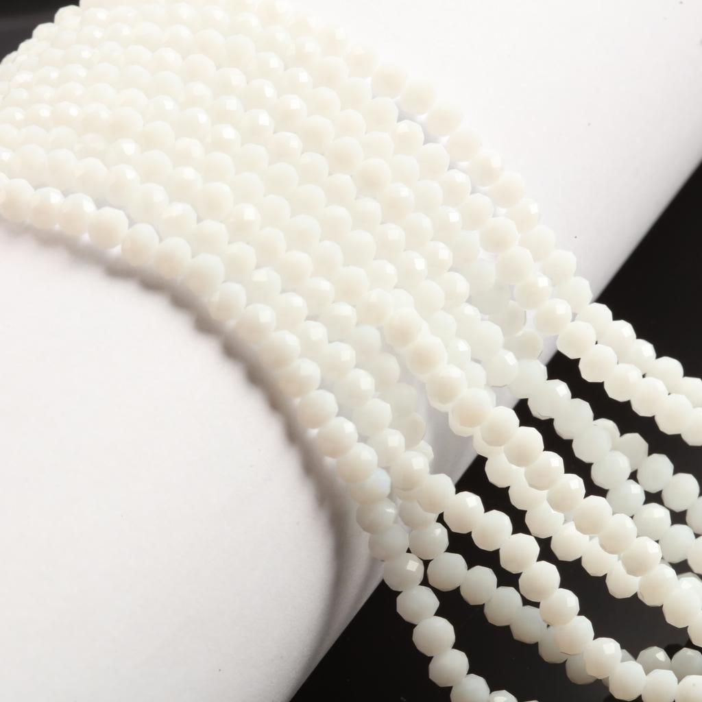 4/6mm Pink Black White Red Rondelle Austria Faceted Crystal Beads Round Glass Beads Loose Spacer Beads for Jewelry Making DIY