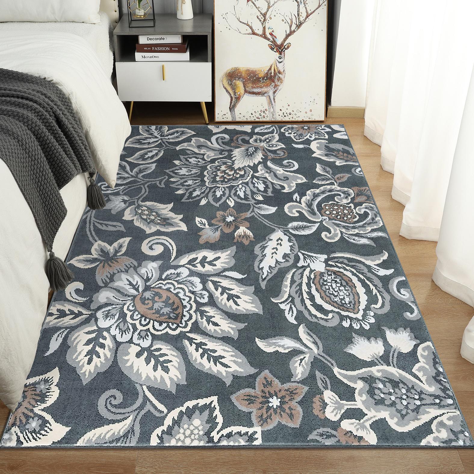

WTEMPO European Style Living Room Carpet Coffee Table Floor Mat Bedroom Bedside Carpet 80*120cm
