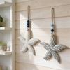 Mediterranean Wooden Starfish Wall Hanging, 40cm Nautical Coastal Decor With Jute Rope, 4 Colors Beach Themed Ornament For Home Bedroom