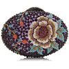 WHTUOHENG Diamantblume Damen Abend-Clutch Damen Blau/Rot Strass-Blumen Tasche Luxus Kristallstein Handtasche Abend-Clutches
